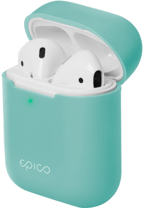 Mbrojtëse silikoni EPICO për Apple Airpods (2019), e kaltër e hapur