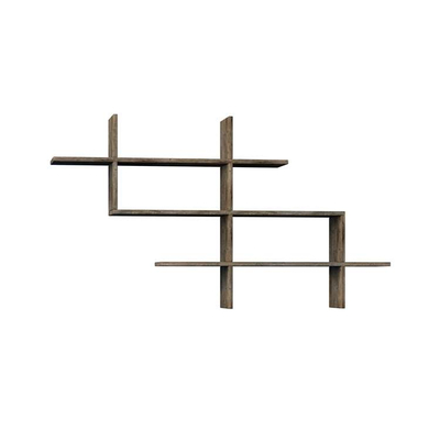 Raft muri me 3 nivele Decortie Halic (150 x 22 x 82 cm), kafe e errët