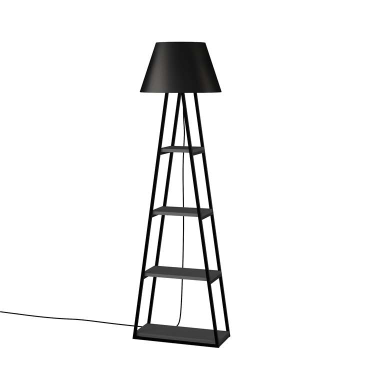 Llambë dyshemeje Decortie Pal 165cm, e hirtë / zezë