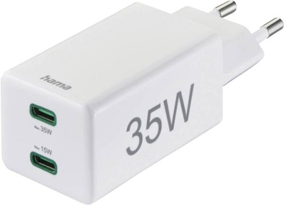 Karikues Hama Fast Charge+Kabllo 1m, 35W, i bardhë
