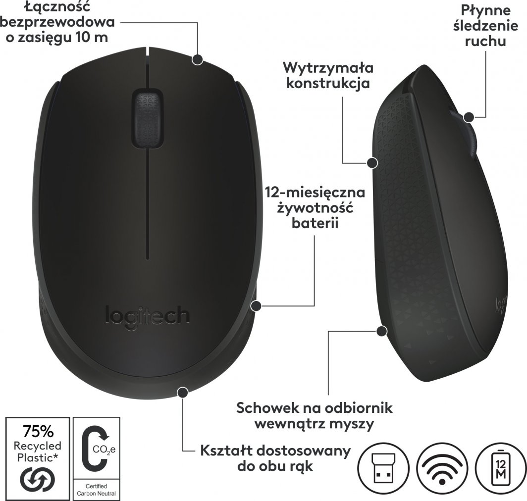Maus Logitech M171, wireless, USB, i zi