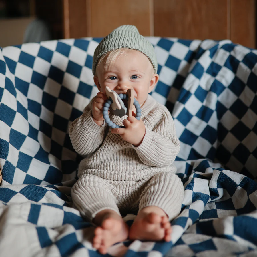 Space Teething Ring - Powder Blue