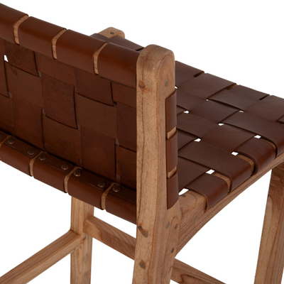 Stol me mbështetëse FB99380.01 druri mindi i gjatë kornizë lëkure 40×53×89