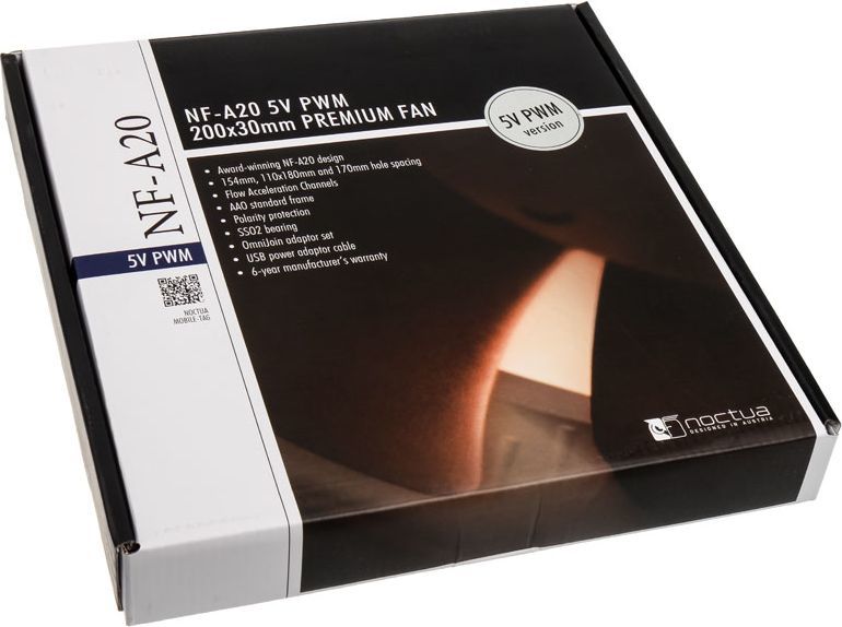 Ладилник Noctua NF-A20 5V PWM, 200 мм