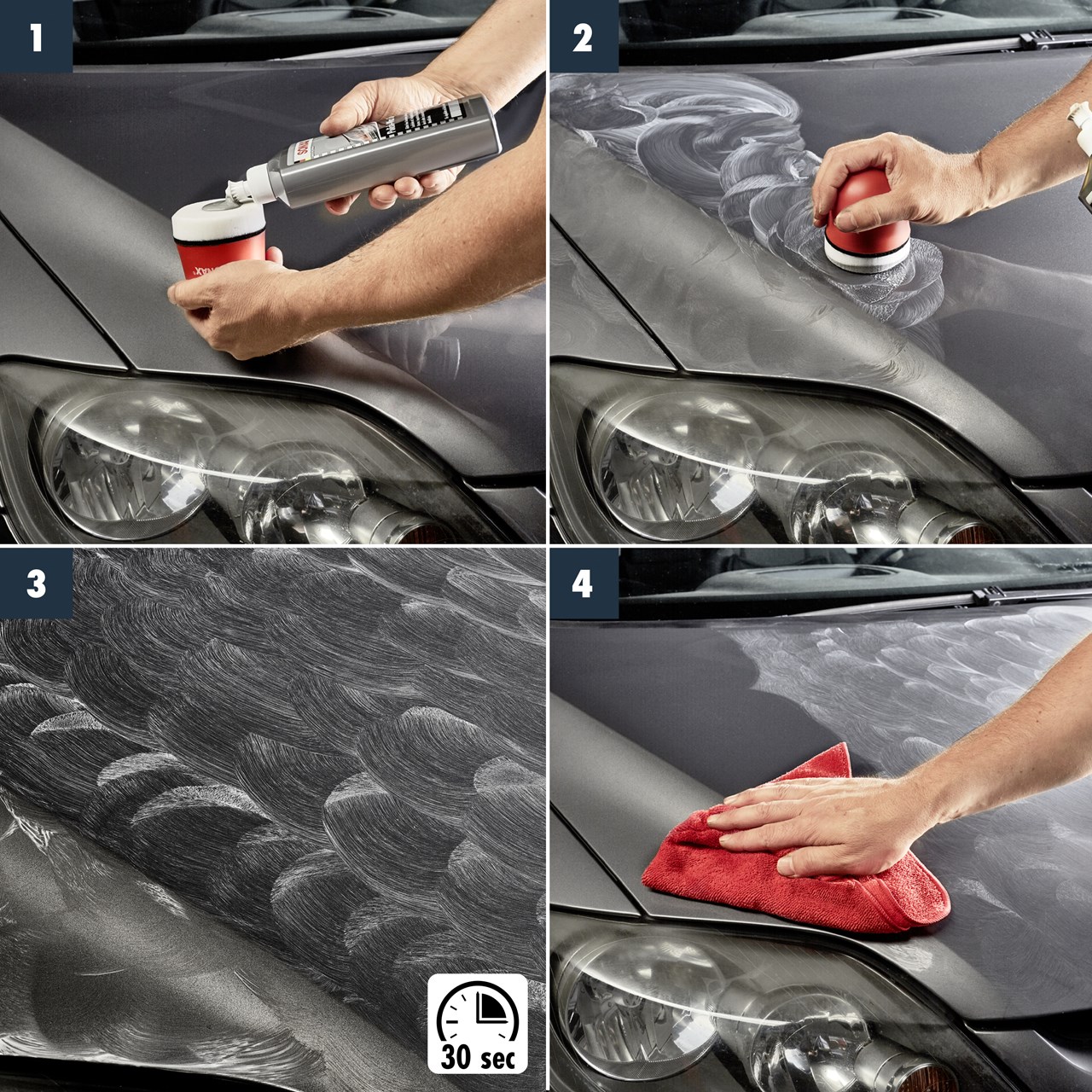 Polirues dhe wax me ngjyrë Sonax Nano Pro, 250 ml, hirtë