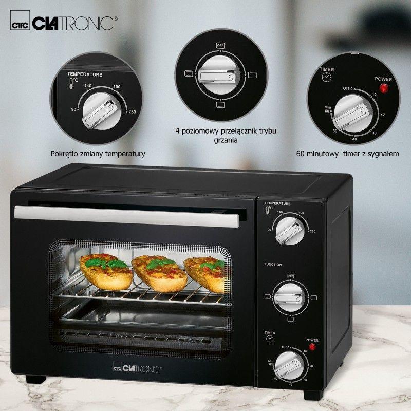Clatronic MBG 3726 Мини Конвекциска Печка, 20 L, Црна