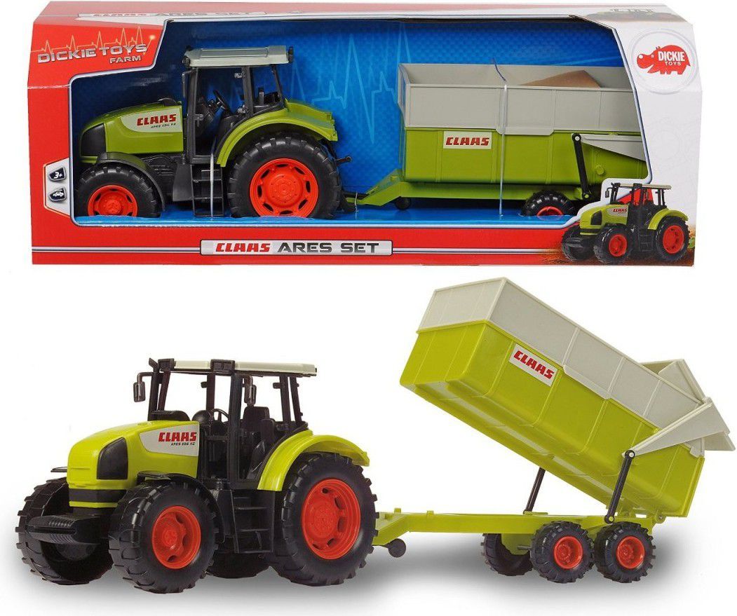 Traktor lodër me rimorkio Dickie Claas Ares, shumëngjyrësh Traktor lodër me rimorkio Dickie Claas Ares, shumëngjyrësh