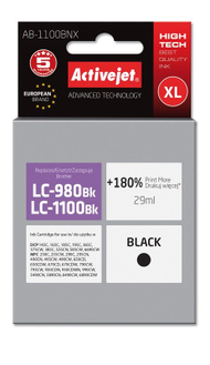 Ngjyrë për printer Activejet AB-1100BNX (zëvendësim për Brother LC1100BK/980BK), 29 ml, e zezë