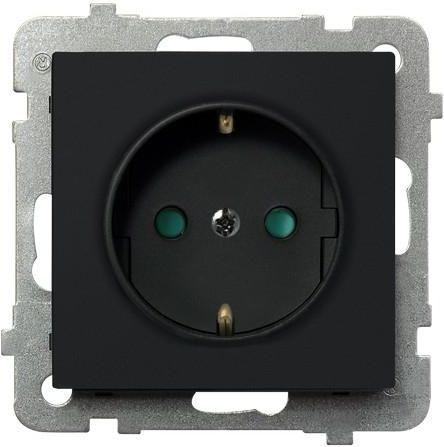 Prizë Sonata Schuko me mbulesë të zezë metalike (GP-1RSP / m / 33) Prizë Sonata Schuko me mbulesë të zezë metalike (GP-1RSP / m / 33)