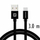Kabllo tekstili Swissten USB-C, 3.0m, e zezë