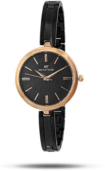Orë dore për femra Bentime 008-9MB-PT710518B, e zezë/artë