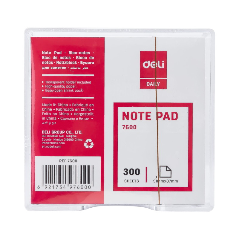 Deli Postit I Bardhe 91X87 300Fl 1/24 7600