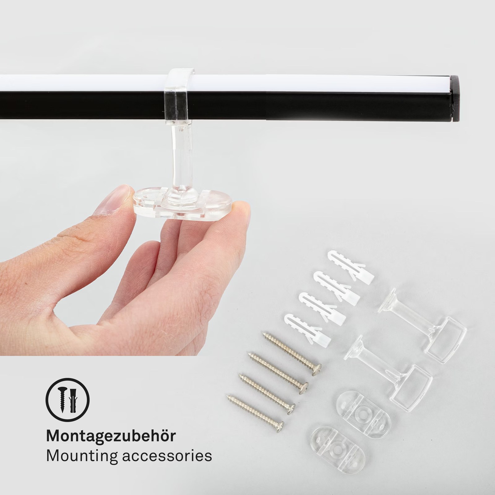 Ndriçues Briloner LED 2,2m, 24W, 3000 lm, i bardhë/zi
