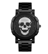 Orë dore Nrubi, e zezë e argjendë me simbolin e kafkës,ODZSK15 Orë dore Nrubi, e zezë e argjendë me simbolin e kafkës,ODZSK15