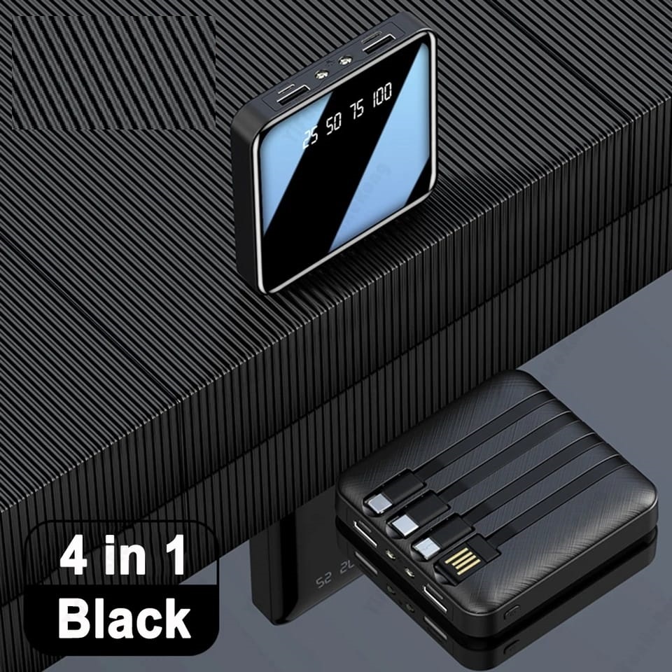 Power Bank UniTrade Mini 4 në 1, i zi