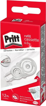 Mbushës për korrektor Henkel PRITT, 6 mm x 12 m, i bardhë Mbushës për korrektor Henkel PRITT, 6 mm x 12 m, i bardhë