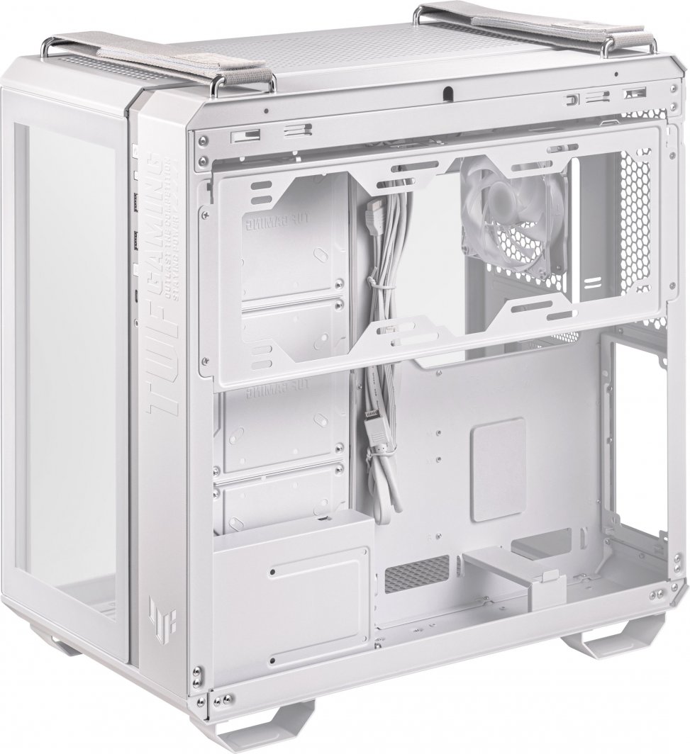 Куќиште за компјутер Asus TUF Gaming GT502 PLUS TG ARGB, бело, Midi Tower