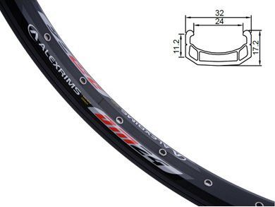 Aksesor për biçikletë AlexRims Extreme DM24, 24x48, i zezë