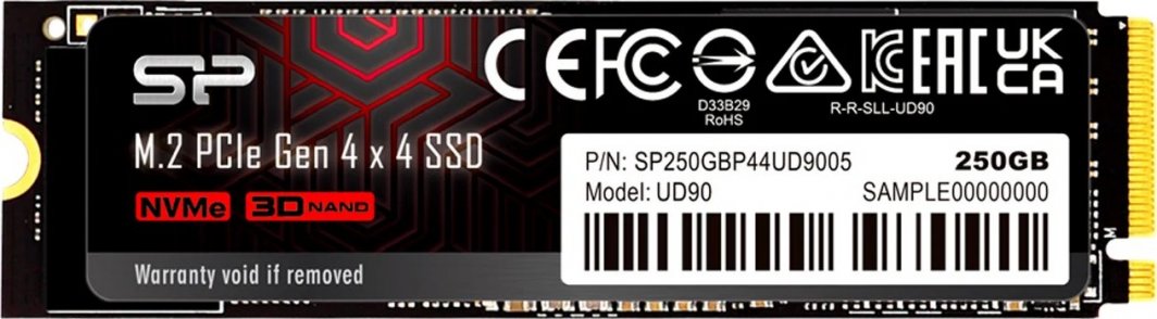 Disk SSD Silicon Power UD90, 250GB, M.2 2280 PCI-E x4 Gen4 NVMe Disk SSD Silicon Power UD90, 250GB, M.2 2280 PCI-E x4 Gen4 NVMe