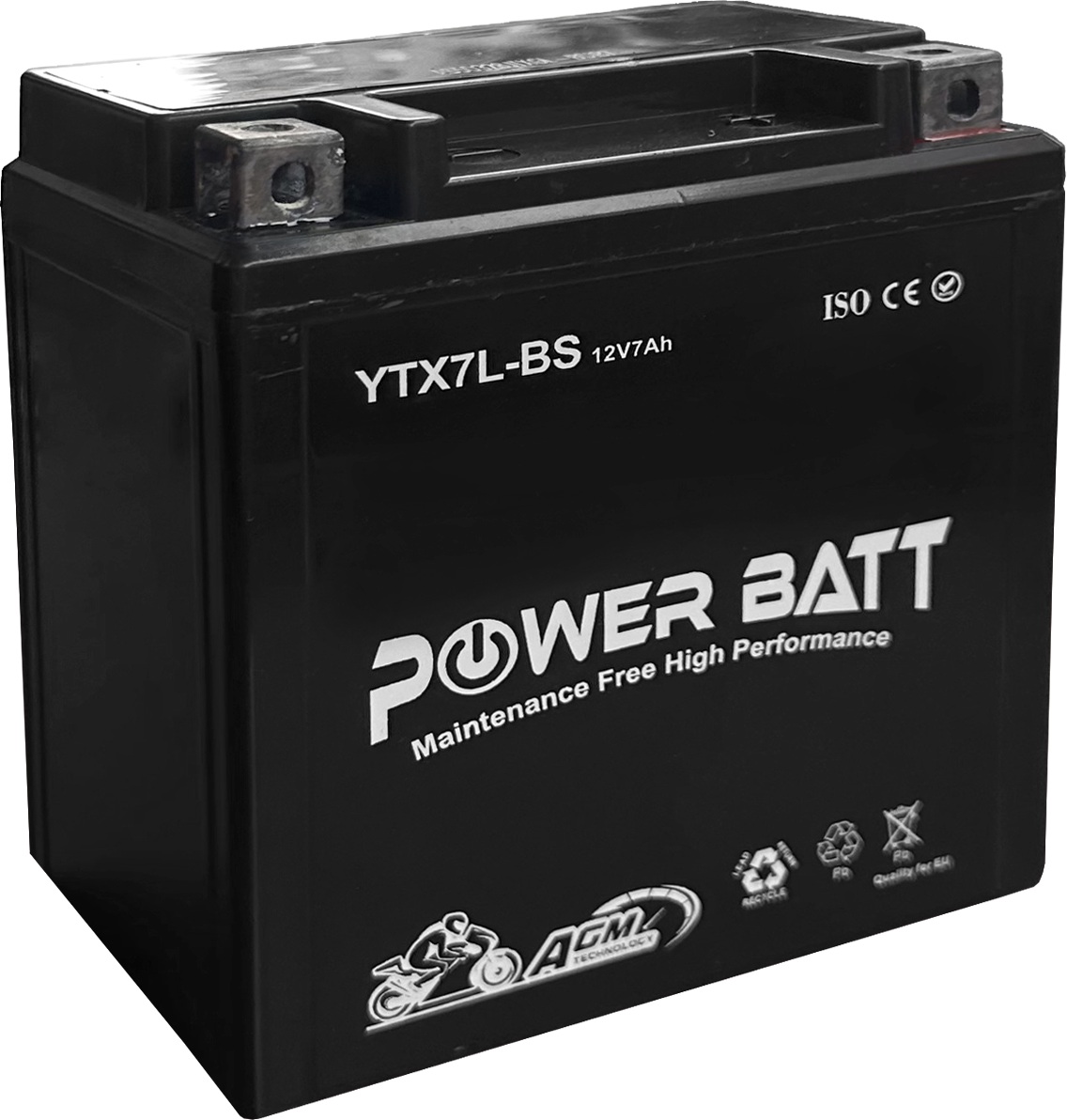 Bateri për motoçikletë Power Batt YTX7L-BS, 12V 7-AH