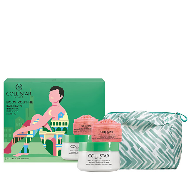 Set për trup Collistar Intensive Firming, krem forcues 400 ml + skrab për trup 150 g + çantë kozmetike Set për trup Collistar Intensive Firming, krem forcues 400 ml + skrab për trup 150 g + çantë kozmetike