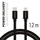 Kabllo tekstili Swissten USB-C / Lightning, 1.2m, e zezë