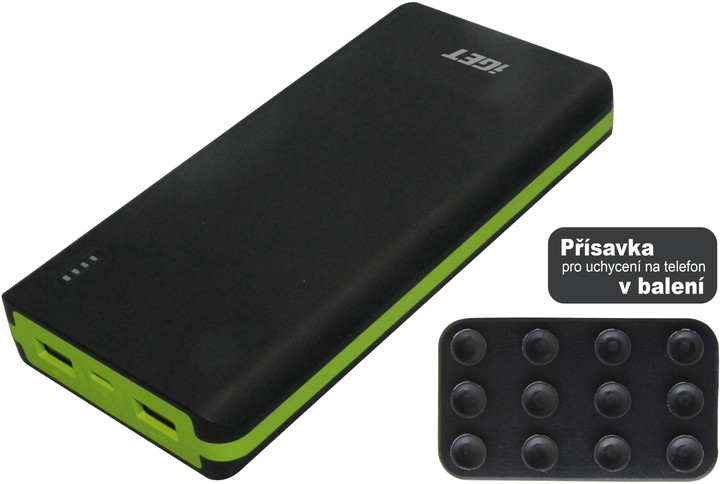 PowerBank iGET POWER B-20000P, 20,000mAh,  i zi / gjelbër