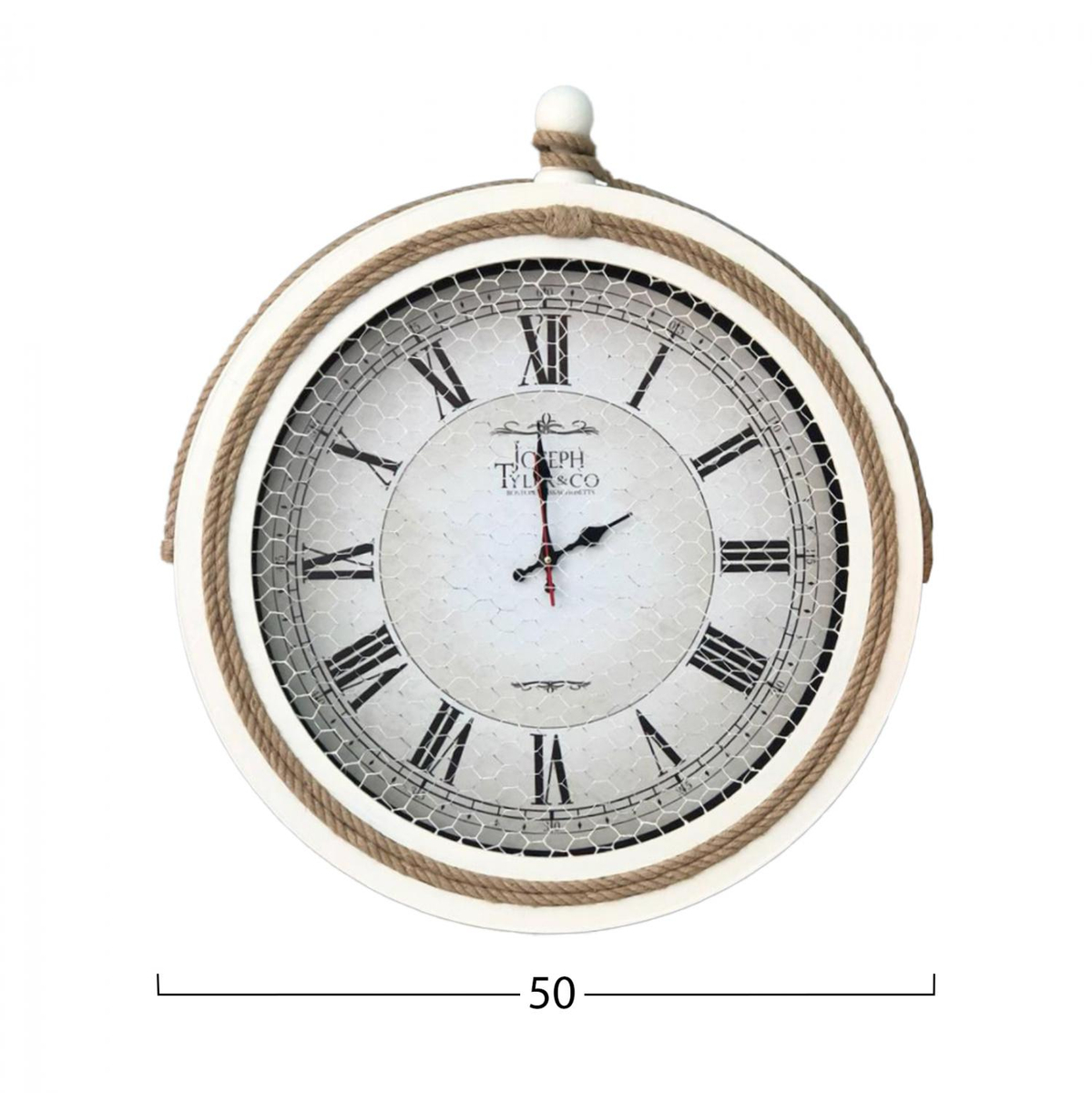 Orë muri metalike + litar Ø50 cm (HM7452.02), bardhë