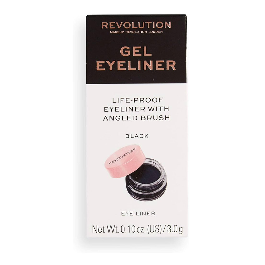 Revolution Eyeliner Gel Pot with Brush - Black