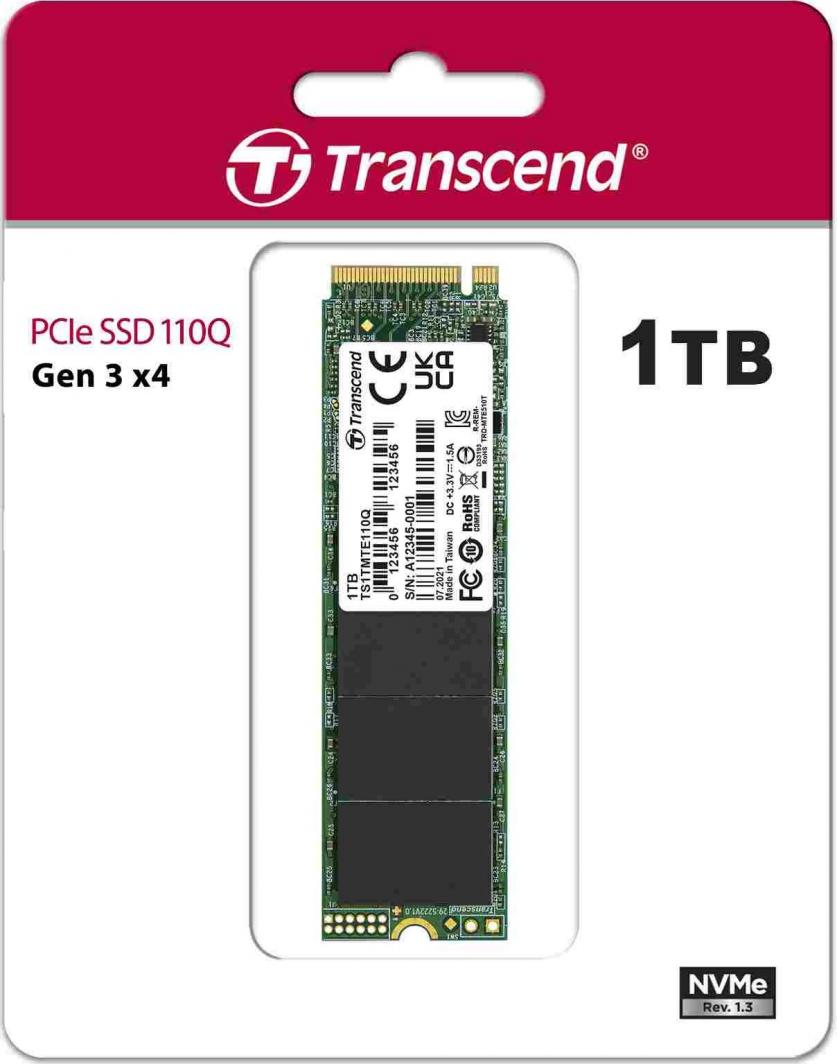 SSD диск Transcend 110Q, 1TB, M.2 2280 PCI-E x4 Gen3 NVMe