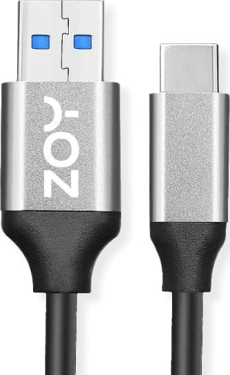Kabllo ZOY USB-A - USB-C, 2m, e zezë / argjendtë