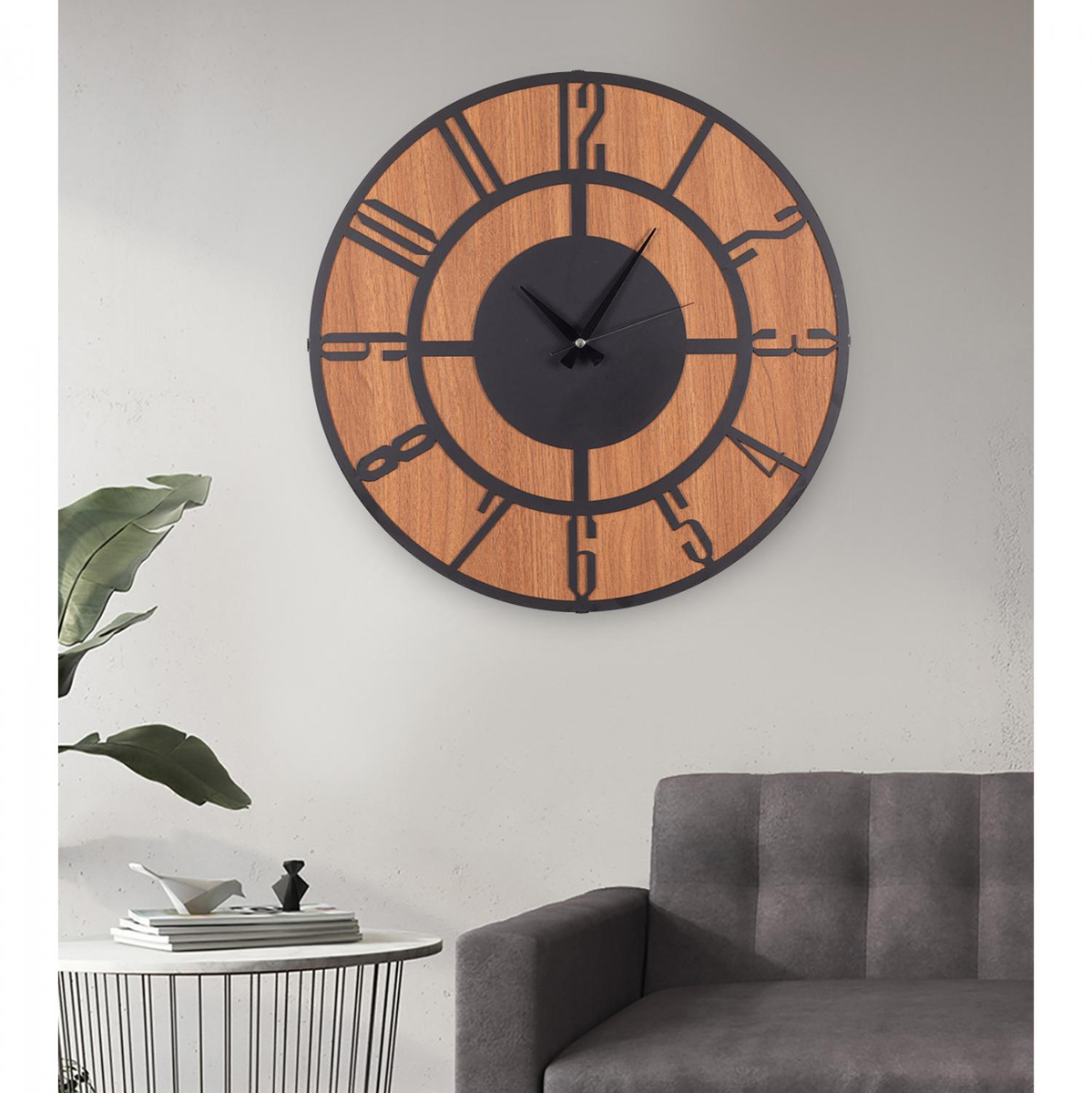 Orë muri metalike Ø50 cm (HM7444), zezë