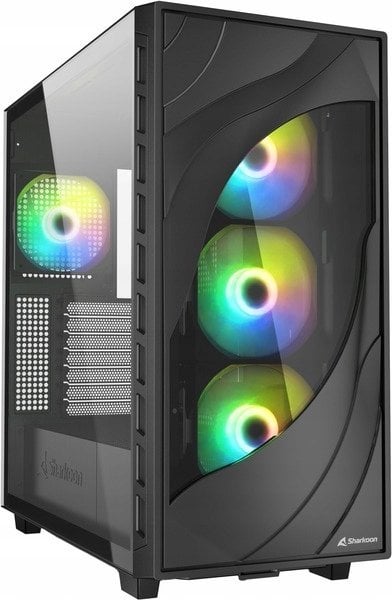 Kasë Sharkoon Rebel C80G RGB, e zezë, Midi Tower Kasë Sharkoon Rebel C80G RGB, e zezë, Midi Tower
