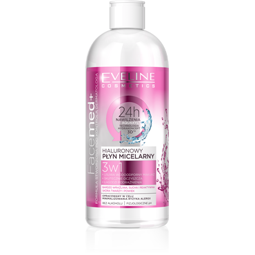 Ujë micellar Eveline Facemed+ Hyaluronic Acid, 400 ml