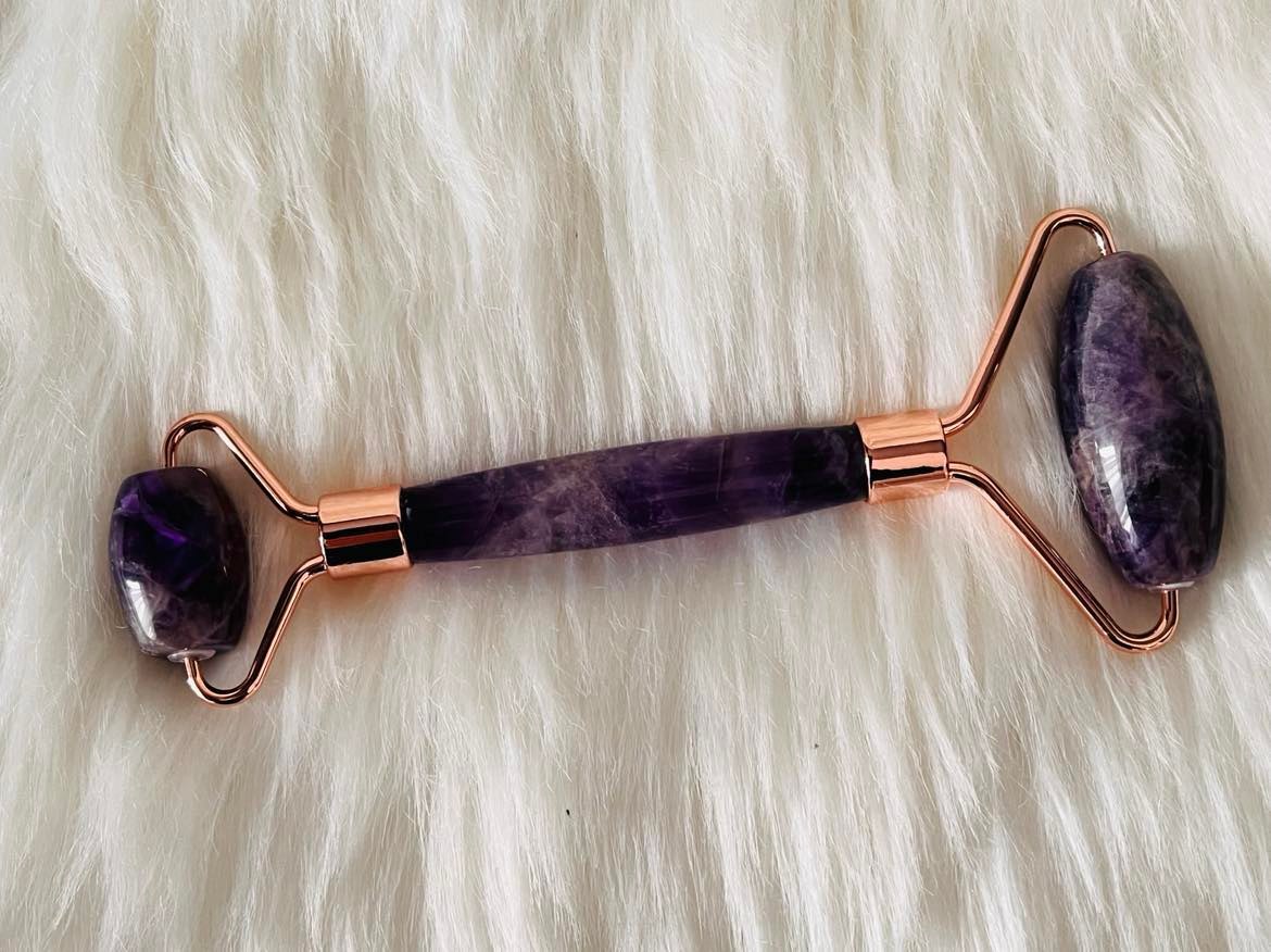 Roller masazhues Natural Amethyst, vjollcë