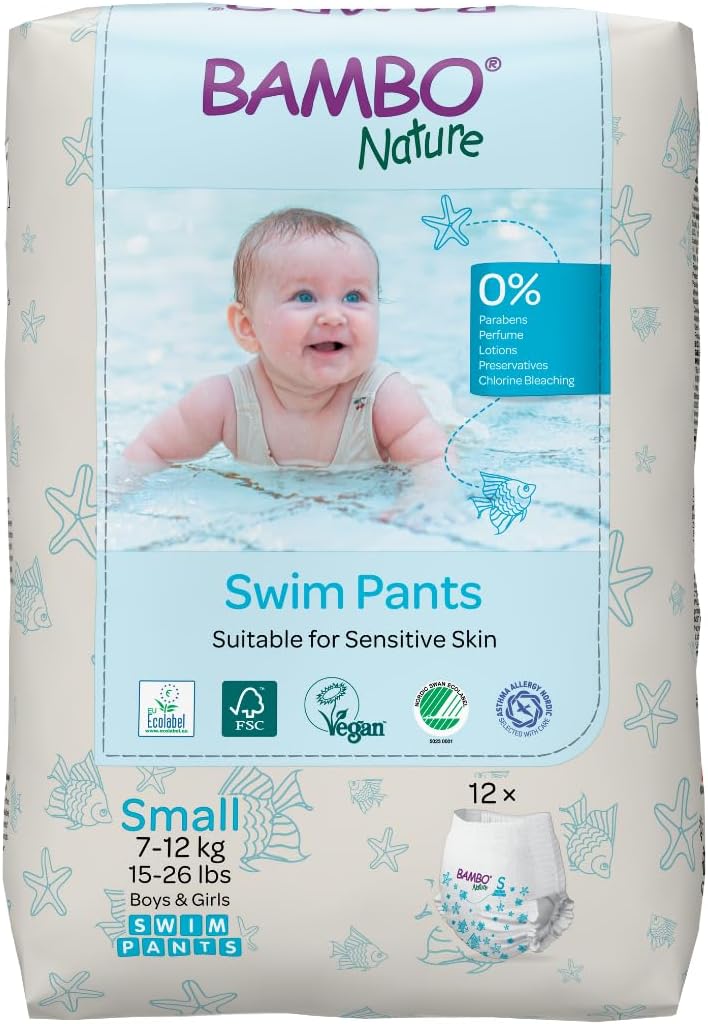 Pelena noti për fëmijë Bambo Nature Swim Pants, (7-12 kg), 12 copë