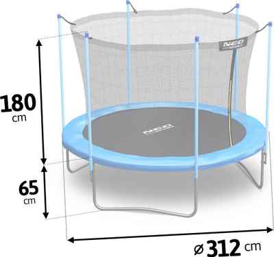 Trampolinë kopshti Neo-Sport me rrjetë të brendshme NS-10W181, 312 cm