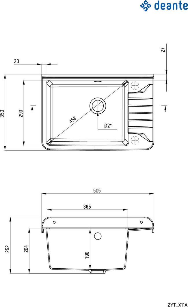 Lavaman ekonomik Deante Garden, 50.1 x 34.1 cm, i hirtë