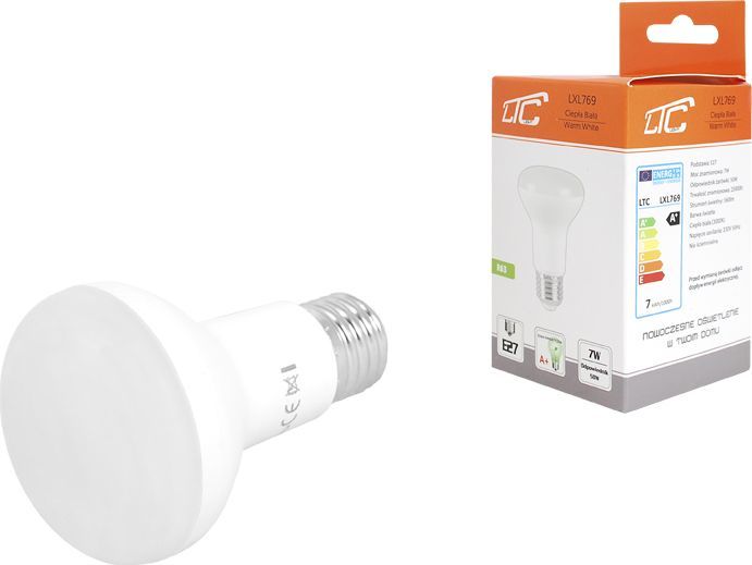 Poç elektrik LTC LED PS LTC, R63, E27, SMD, 7W, 230V, dritë e bardhë e ngrohtë, 560 lm.