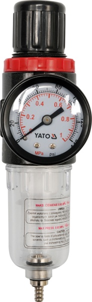 Reduktues Yato me filter dhe manometër, 1/4" (YT-2382) Reduktues Yato me filter dhe manometër, 1/4" (YT-2382)