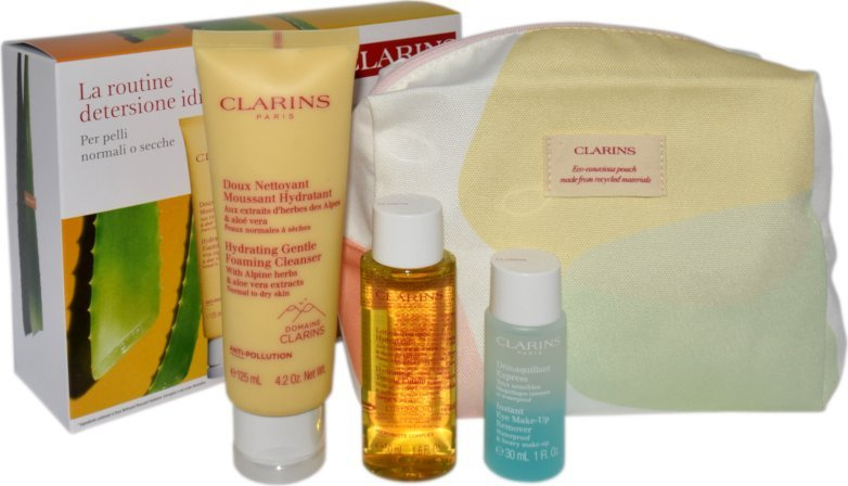 Set pastrimi fytyre Clarins Doux Nettoyant Moussant Hydratant, 125ml, lëkurë normale ose e thatë