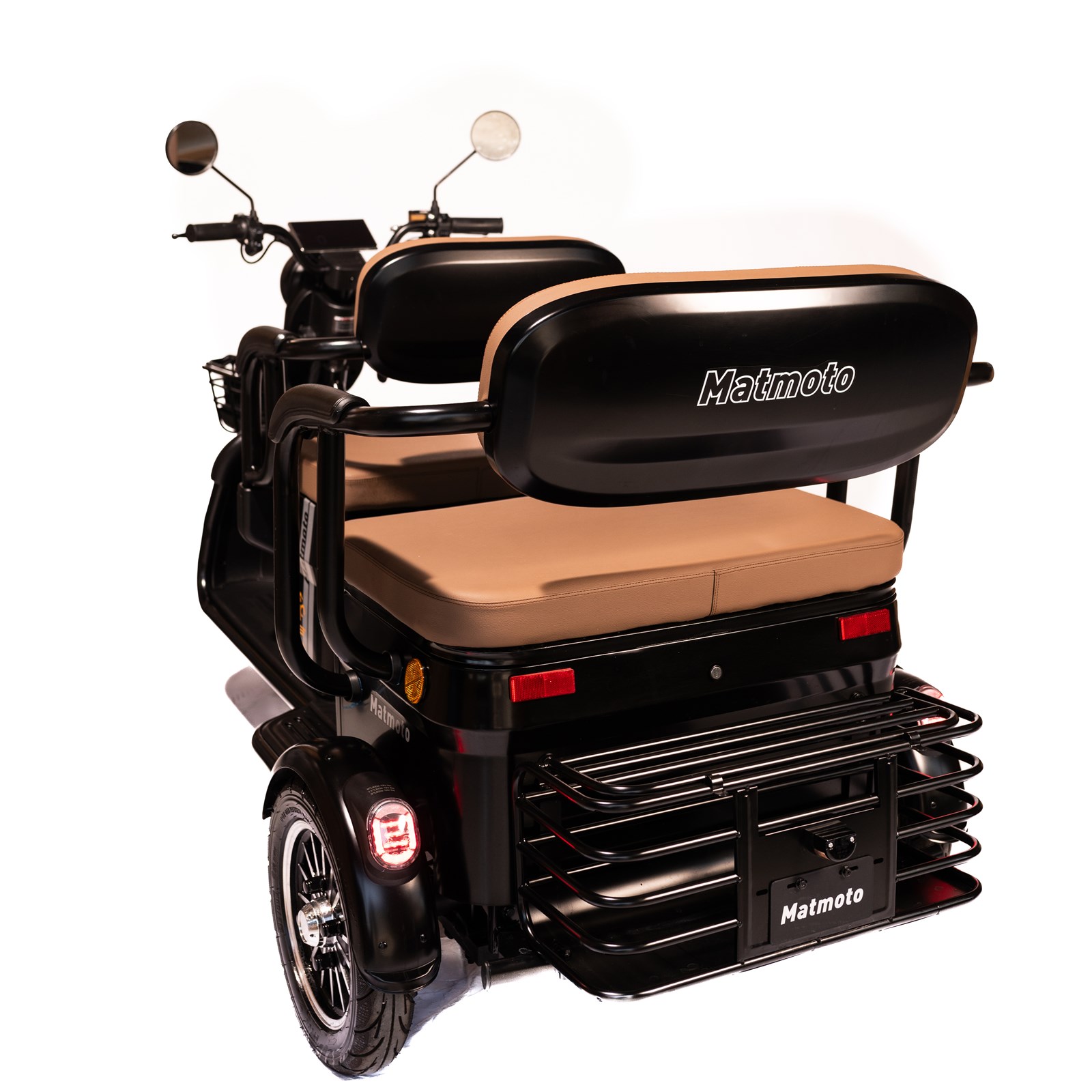 Skuter elektrik për 3 persona Mat Moto Motorcycle, 25 km/h,1800W, i zi/ kaftë