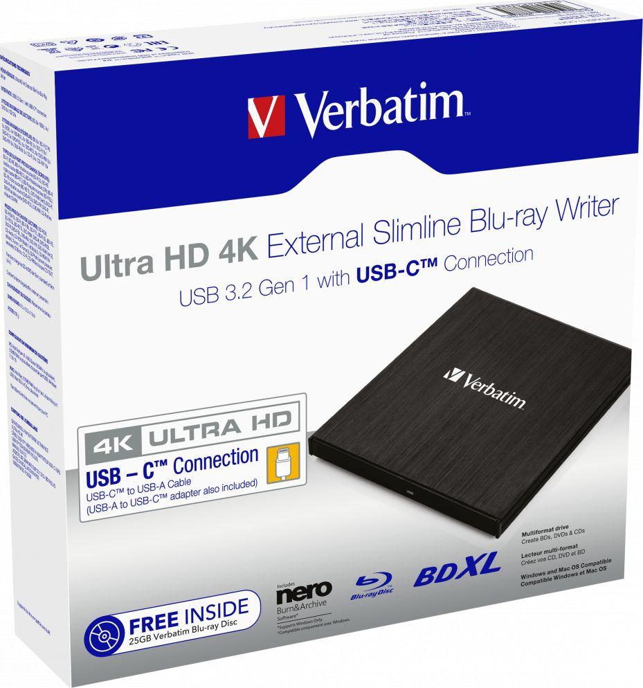 Оптички погон Verbatim Blu-ray Slimline Ultra HD 4K