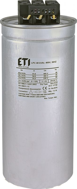 Kondensator Eti-Polam CP LPC, 40 kVAr, 400 V, 50 Hz