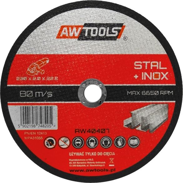 Disk prerës për metale AWTools, 230 x 22.2 x 2mm