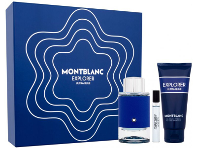 Set Eau de Parfum MontBlanc Explorer Ultra Blue, EDP 100ml + Shower gel 100ml + EDP 7.5 ml