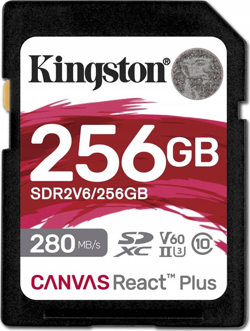 Kartë memorie SD Kingston Canvas React Plus SDXC, 256 GB, Class 10 UHS-II/U3 V60 Kartë memorie SD Kingston Canvas React Plus SDXC, 256 GB, Class 10 UHS-II/U3 V60