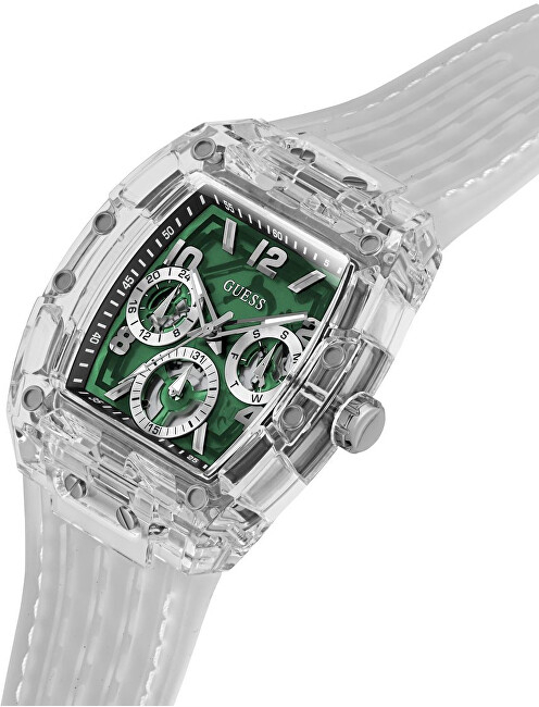 Orë për meshkuj GUESS Phoenix GW0499G8, e argjendtë/gjelbër