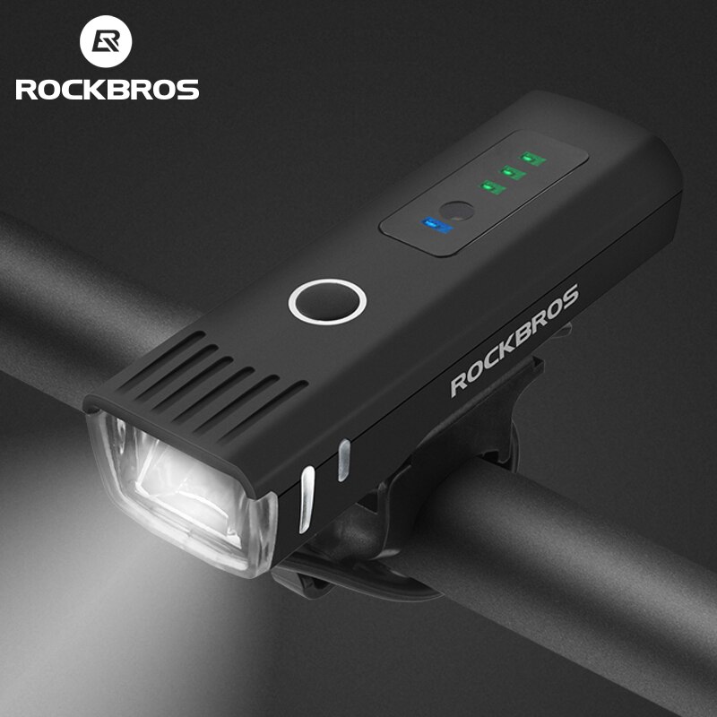 Dritë biçiklete e përparme Rockbros, me USB, 1500 mAh, e zezë