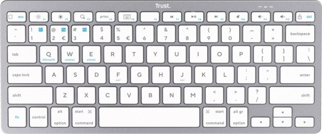 Tastierë Trust Basics, wireless, US, e bardhë